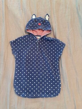 Baby Boden Blue and White Polka Dot Swim Coverup / Size 2-3Y